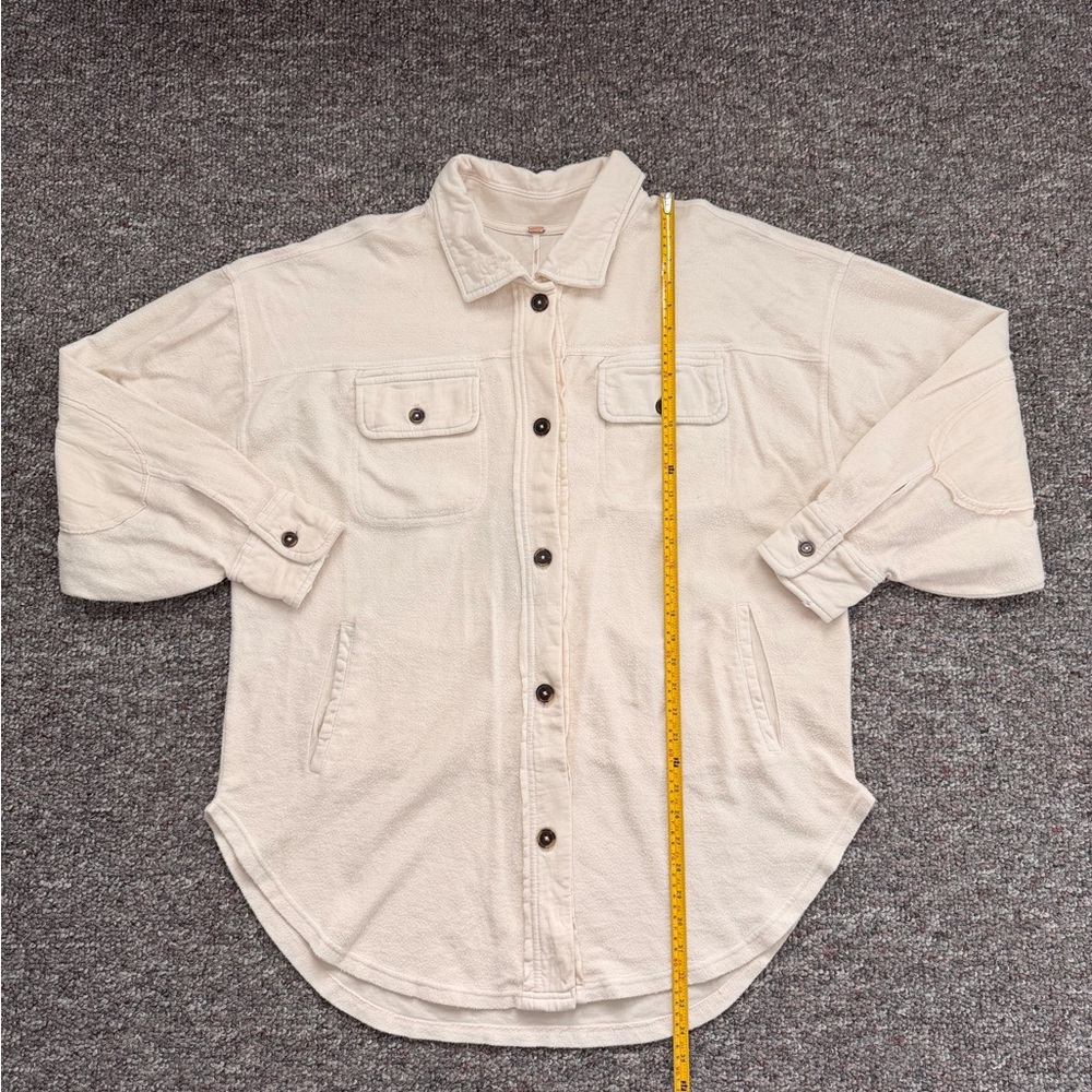 Free People Cream Utility Shacket Jacket - Picture 3 of 11